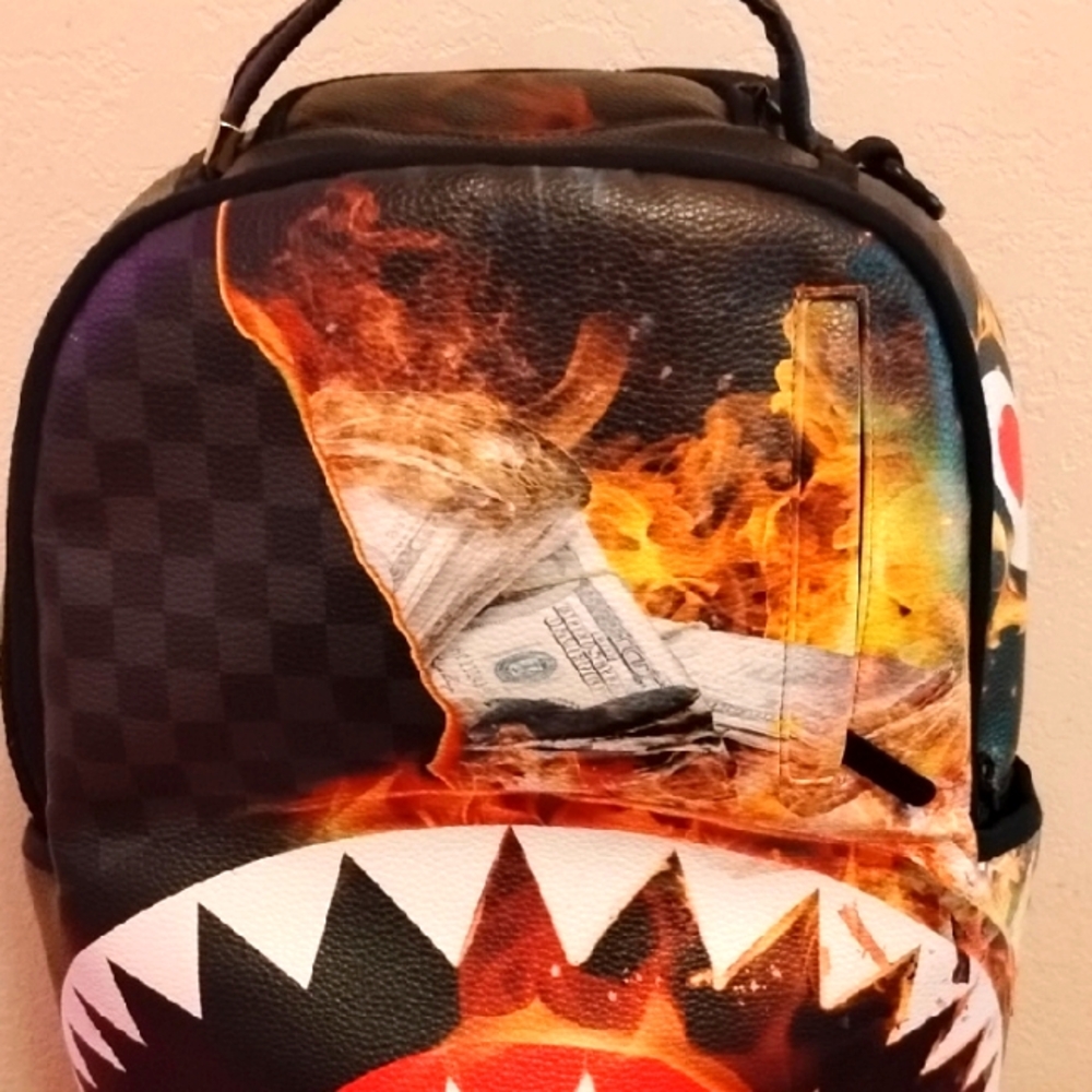 Stylish Black and Orange Unisex Backpack